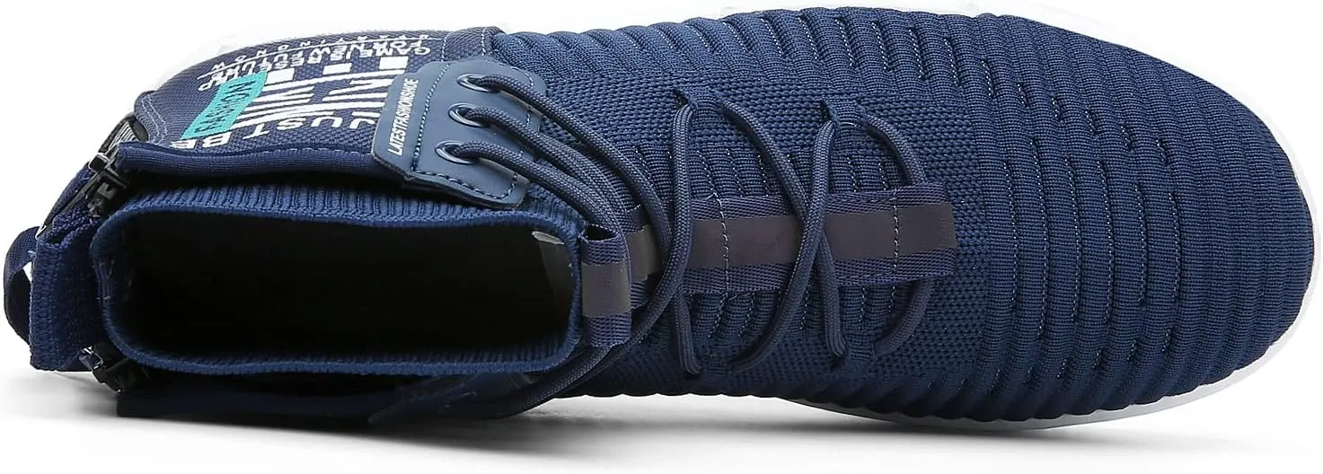 RUNMAXX Mens Fashion Walking Lace Up High Top Shoes Stylish Running Athletic Casual Sneaker
