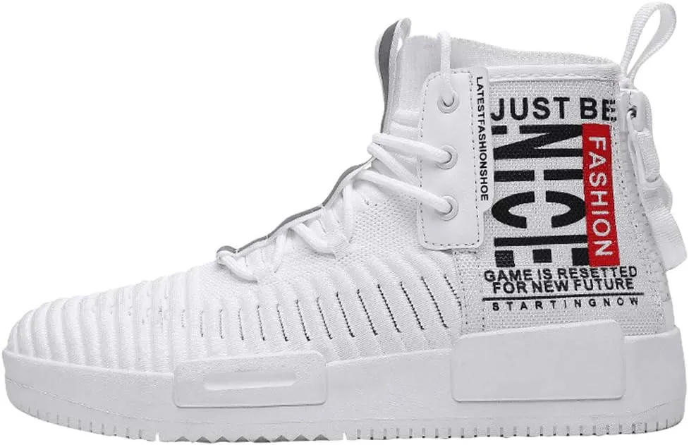 RUNMAXX Mens Fashion Walking Lace Up High Top Shoes Stylish Running Athletic Casual Sneaker