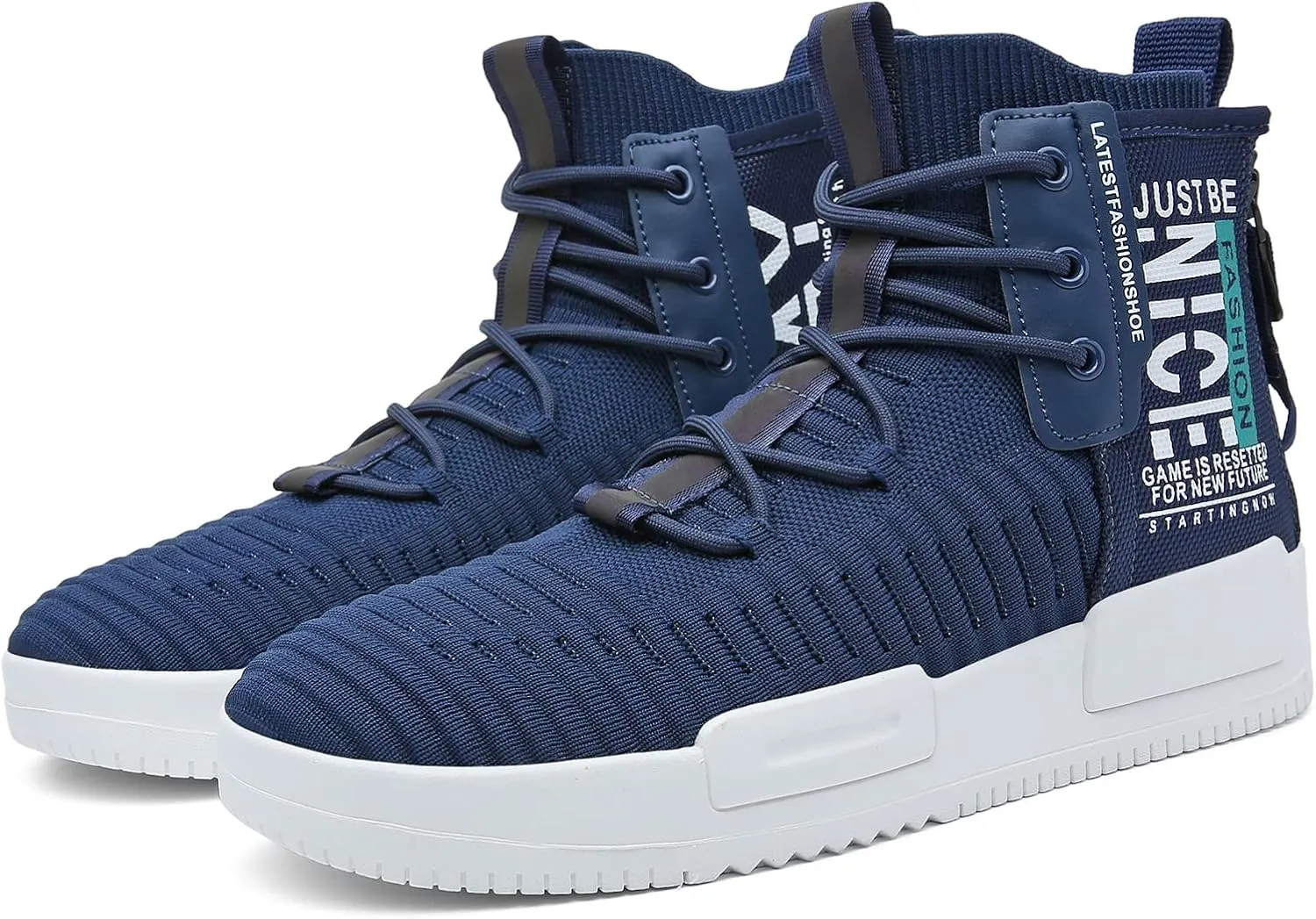 RUNMAXX Mens Fashion Walking Lace Up High Top Shoes Stylish Running Athletic Casual Sneaker