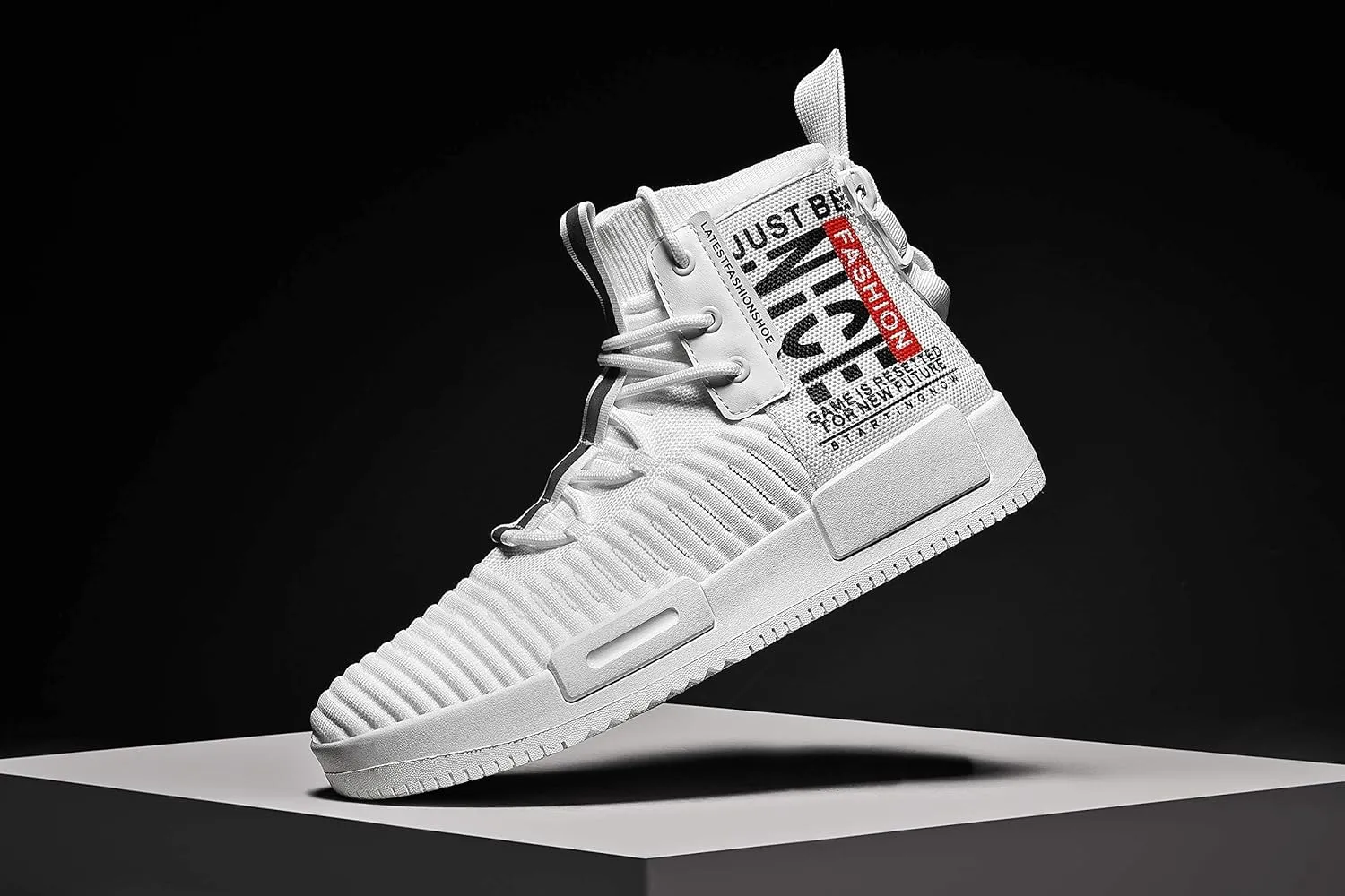 RUNMAXX Mens Fashion Walking Lace Up High Top Shoes Stylish Running Athletic Casual Sneaker