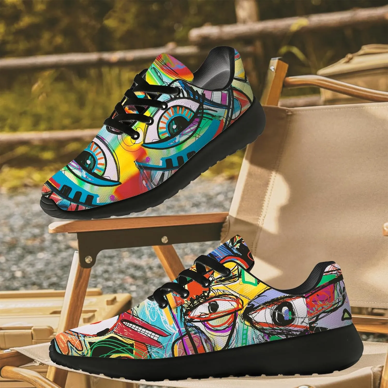 Running Shoes for Women Men Graffiti Print Shoes Tennis Sneakers Gifts for Women Men