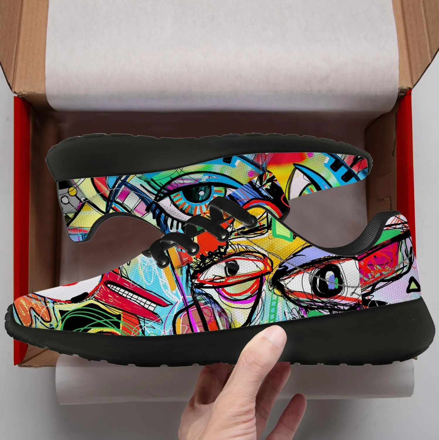 Running Shoes for Women Men Graffiti Print Shoes Tennis Sneakers Gifts for Women Men