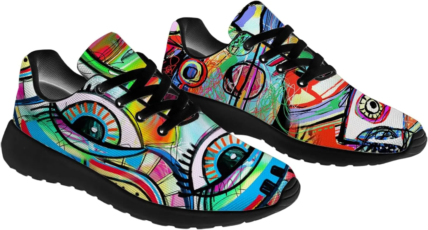 Running Shoes for Women Men Graffiti Print Shoes Tennis Sneakers Gifts for Women Men
