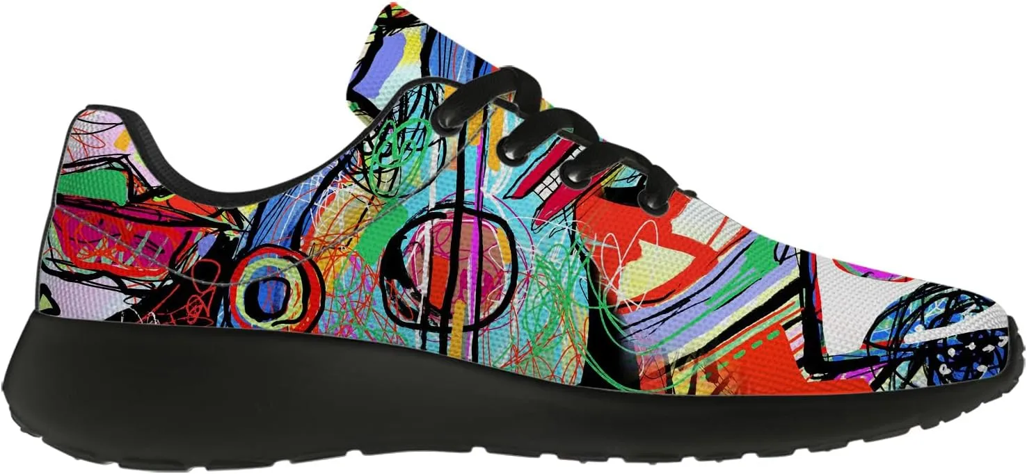 Running Shoes for Women Men Graffiti Print Shoes Tennis Sneakers Gifts for Women Men