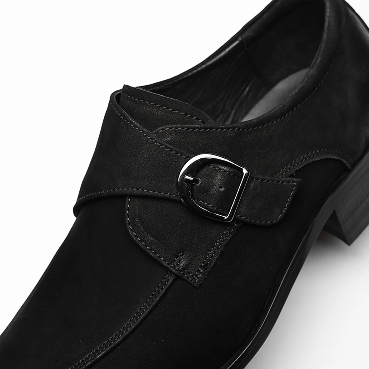 Santimon Men's Suede Dress Shoes Monk Strap Loafers | Formal Penny Loafers with Classic Buckle Closure & Non-Slip Rubber Sole for Business Casual, Wedding & Evening Events