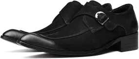 Santimon Men's Suede Dress Shoes Monk Strap Loafers | Formal Penny Loafers with Classic Buckle Closure & Non-Slip Rubber Sole for Business Casual, Wedding & Evening Events
