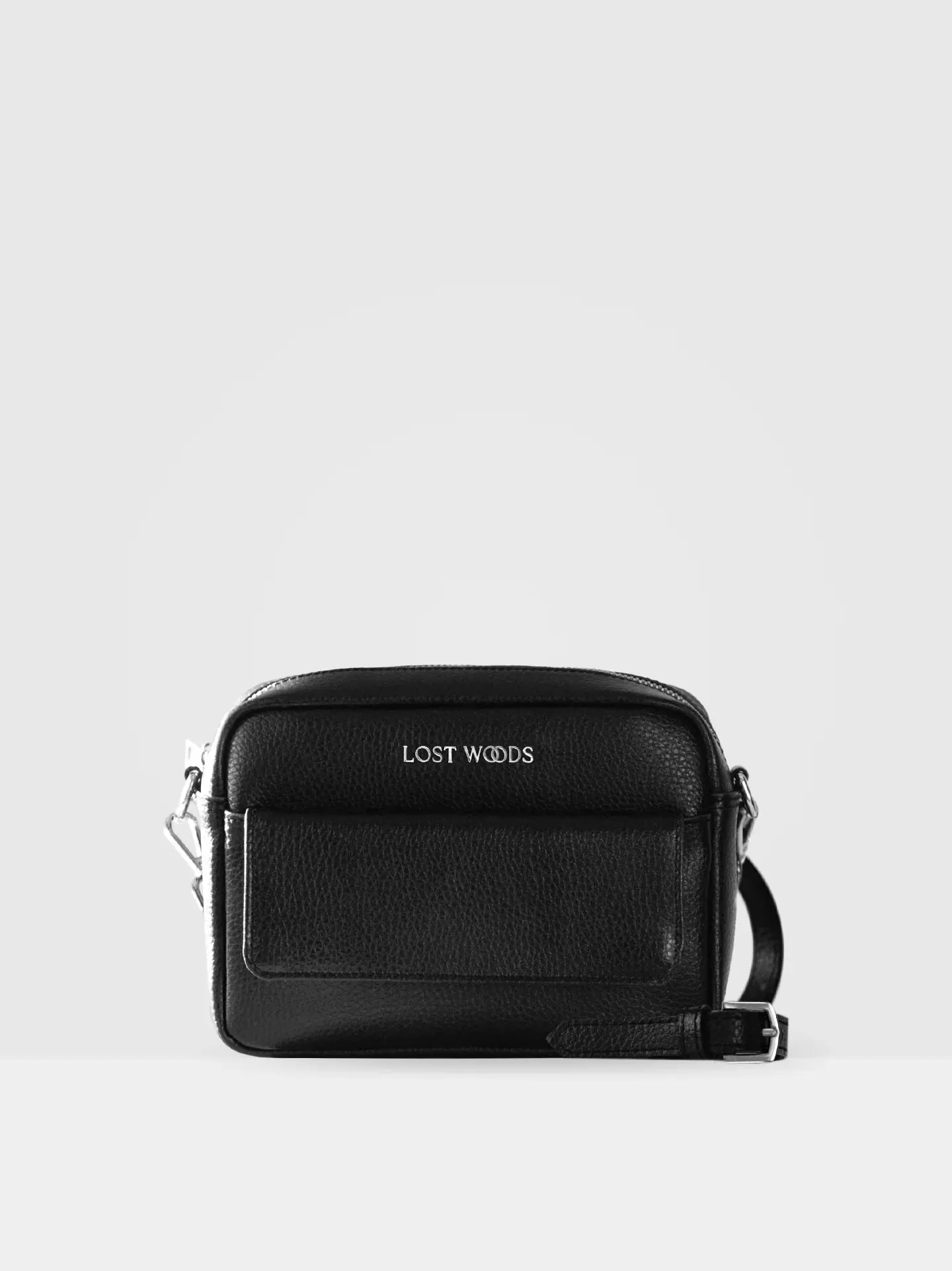 Small Aster Crossbody Bag in Black & Silver