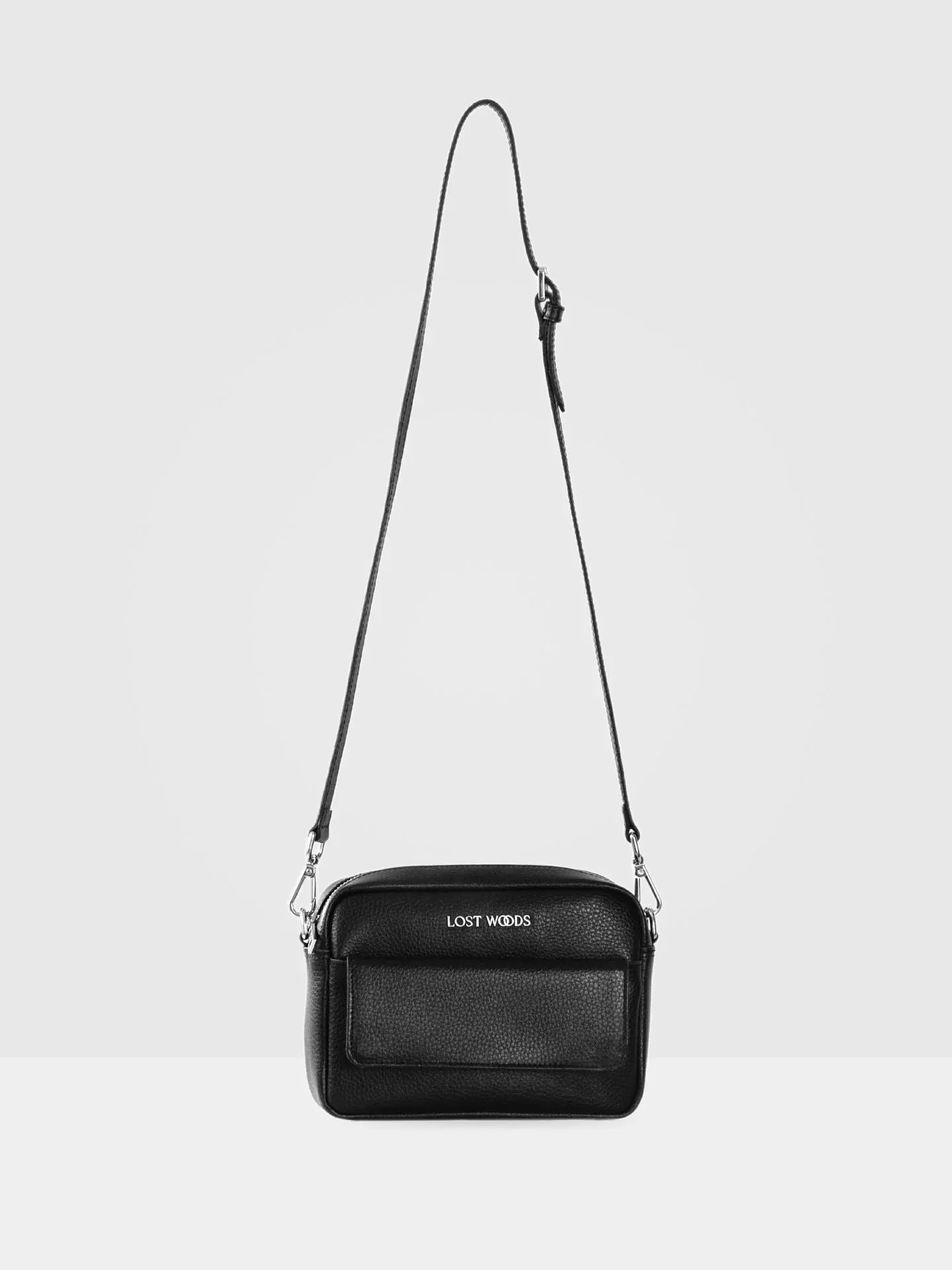 Small Aster Crossbody Bag in Black & Silver