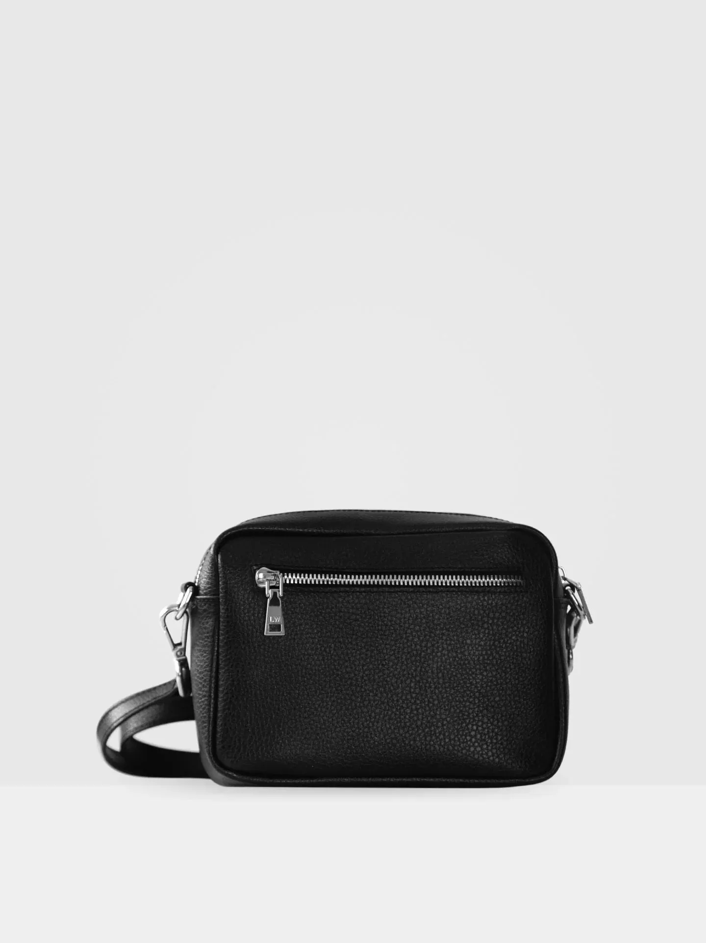 Small Aster Crossbody Bag in Black & Silver