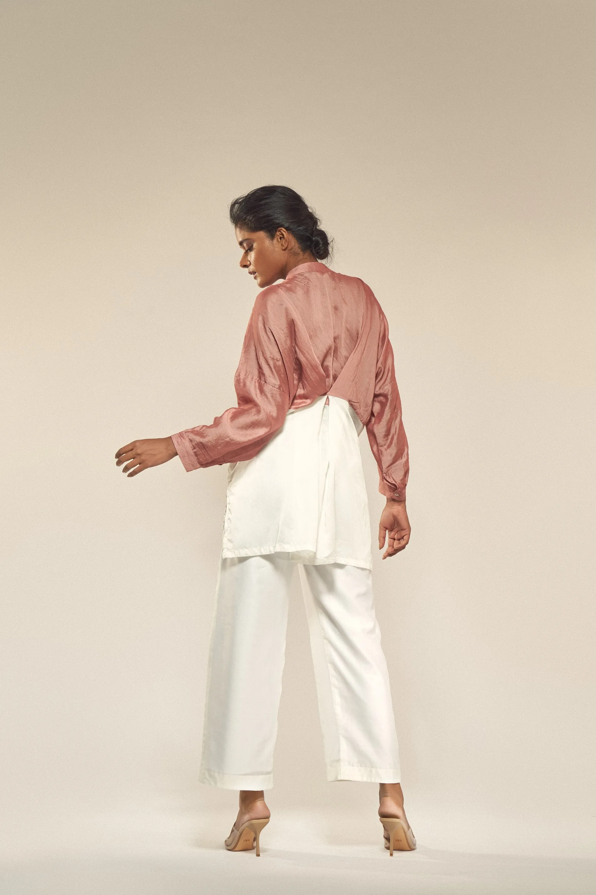 Solid White Silk Pants