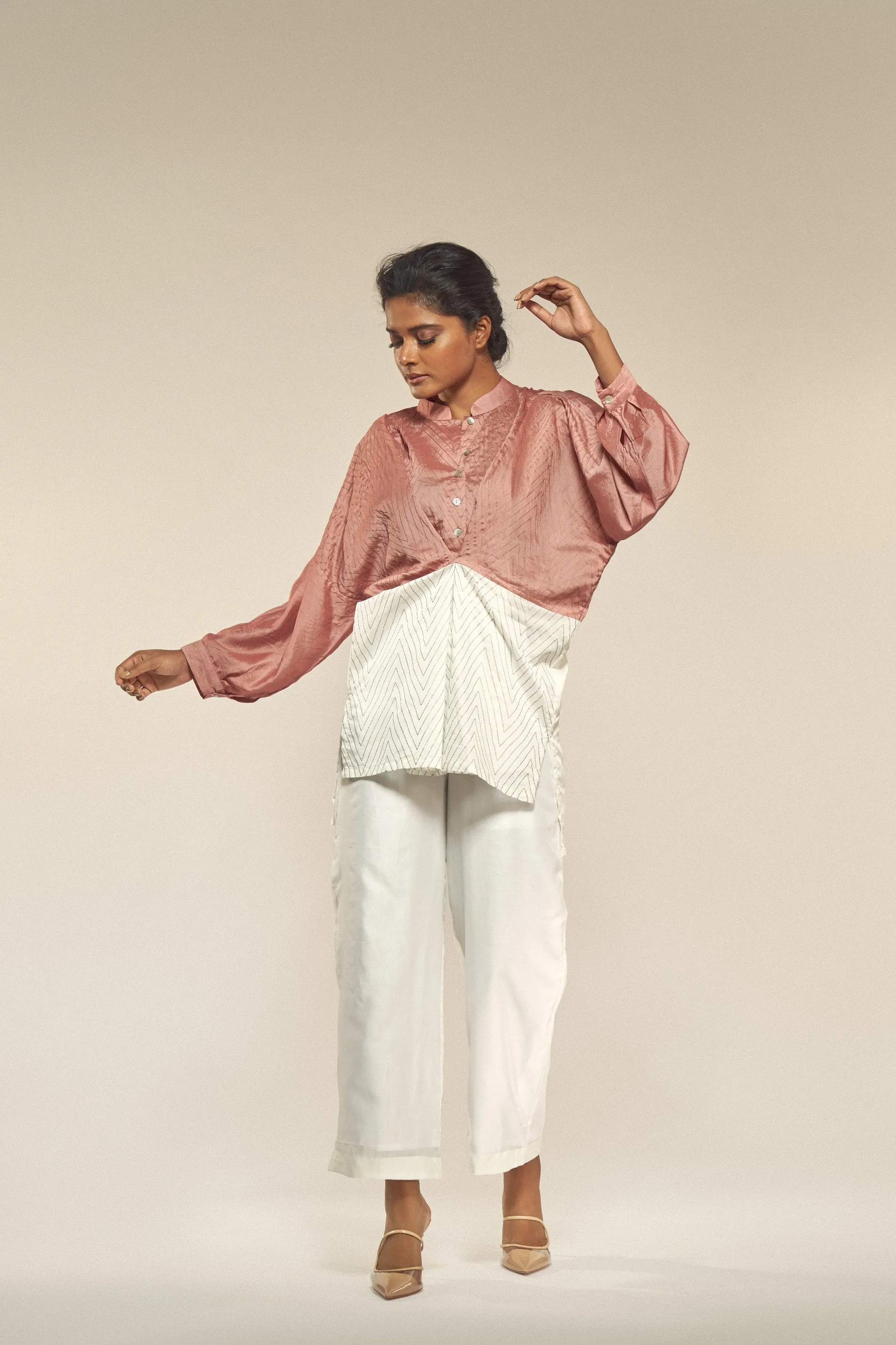Solid White Silk Pants