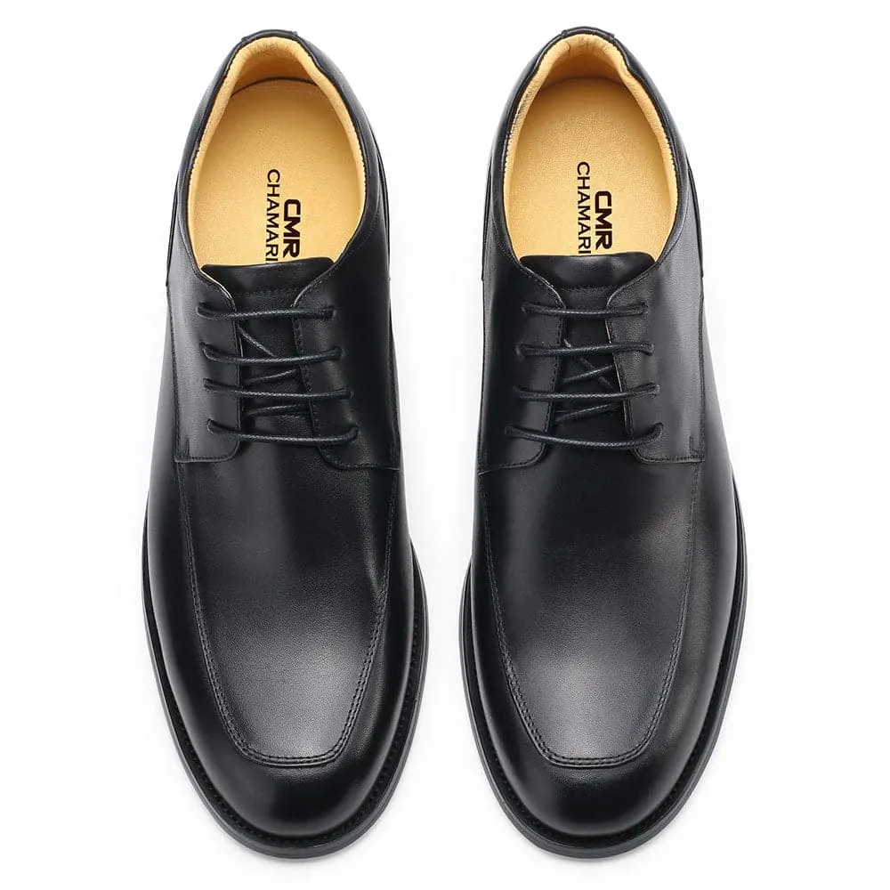 This item only ships to the United States - 6CM / 2.36 Inches - CMR CHAMARIPA Men's Height Increasing Elevator Shoes - Hidden Heel Shoes For Men - Black Derby Shoes