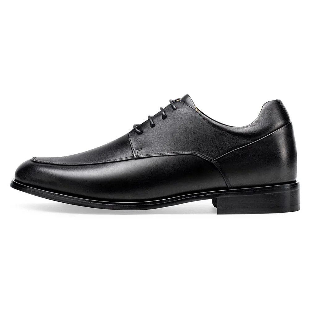 This item only ships to the United States - 6CM / 2.36 Inches - CMR CHAMARIPA Men's Height Increasing Elevator Shoes - Hidden Heel Shoes For Men - Black Derby Shoes