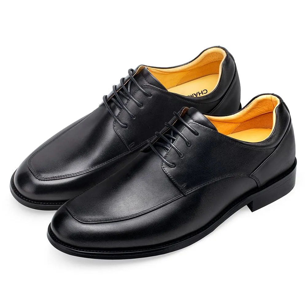 This item only ships to the United States - 6CM / 2.36 Inches - CMR CHAMARIPA Men's Height Increasing Elevator Shoes - Hidden Heel Shoes For Men - Black Derby Shoes