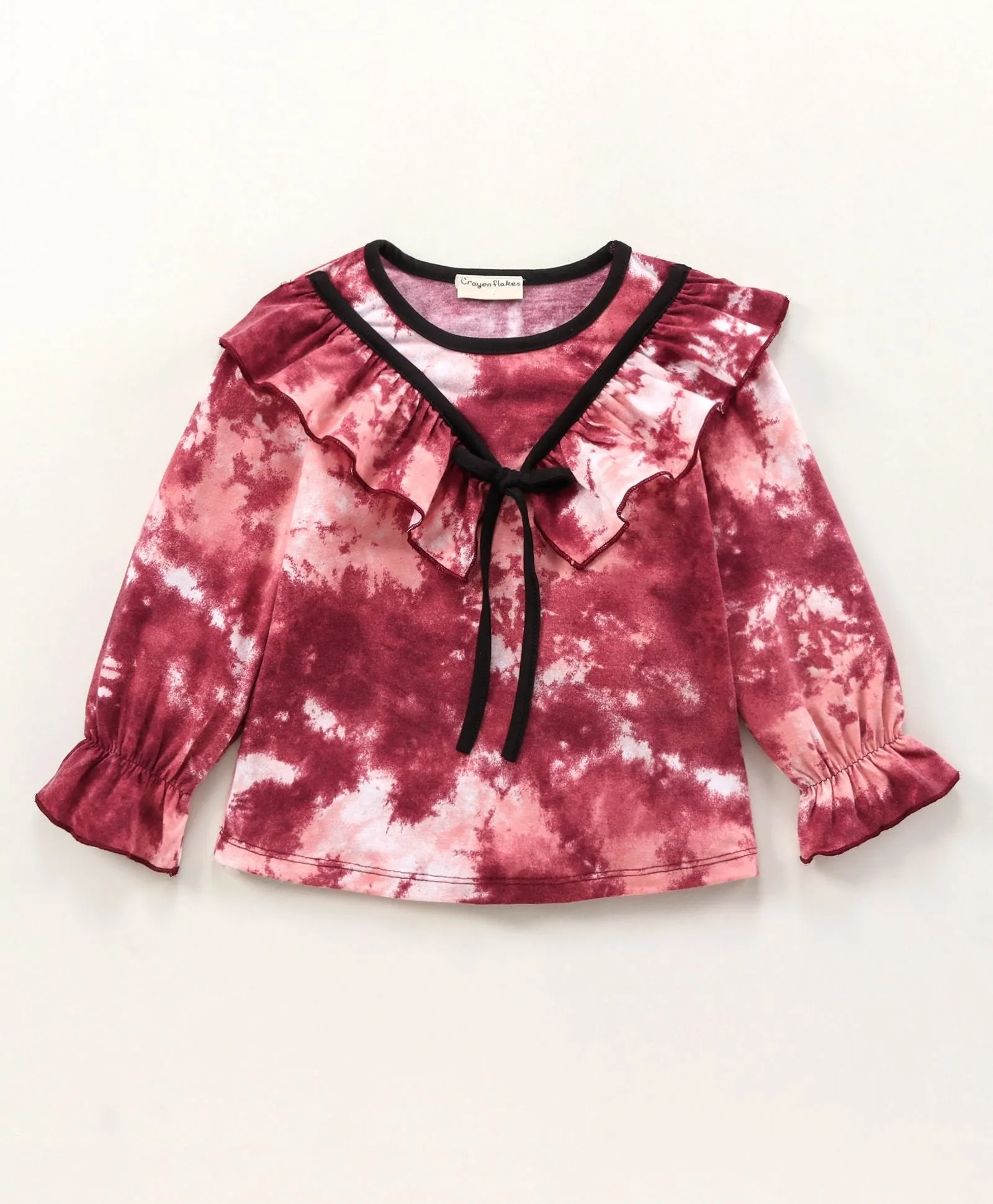 Tie and Dye Vee Frill Top Leggings Set