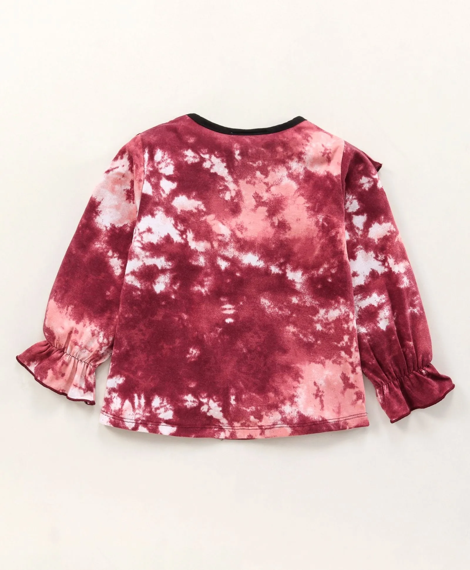 Tie and Dye Vee Frill Top Leggings Set