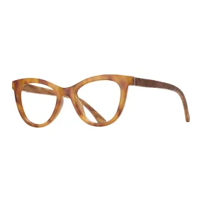 Tort Cat Eye Blue Light Frame Glasses - 0.0