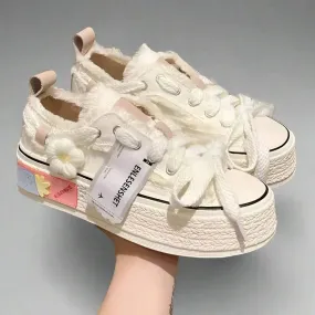 Trendy Platform Sneakers for Teenagers | Flower Design