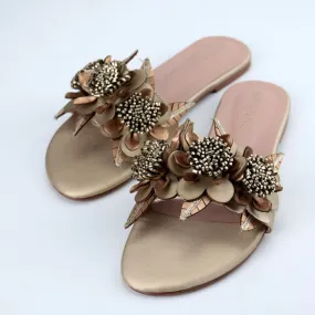 Women Floral Decor Flat Statement Slides