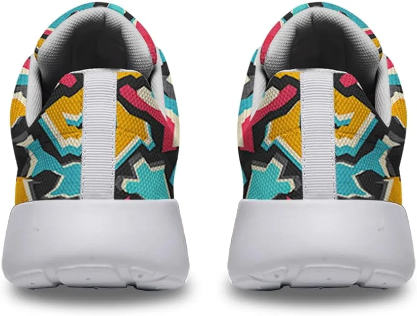 Women Men Colored Graffiti Grunge Shoes Personalited 3D Print Running Shoes Athletic Tennis Sneakers