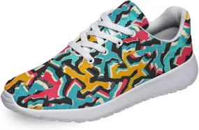 Women Men Colored Graffiti Grunge Shoes Personalited 3D Print Running Shoes Athletic Tennis Sneakers