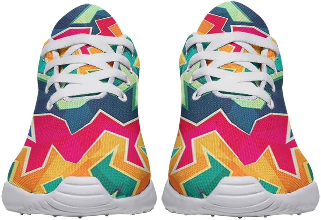 Women Men Colored Graffiti Shoes Personalited 3D Print Running Shoes Athletic Tennis Sneakers