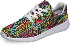 Women Men Colored Tribal Graffiti Shoes Personalited 3D Print Running Shoes Athletic Tennis Sneakers