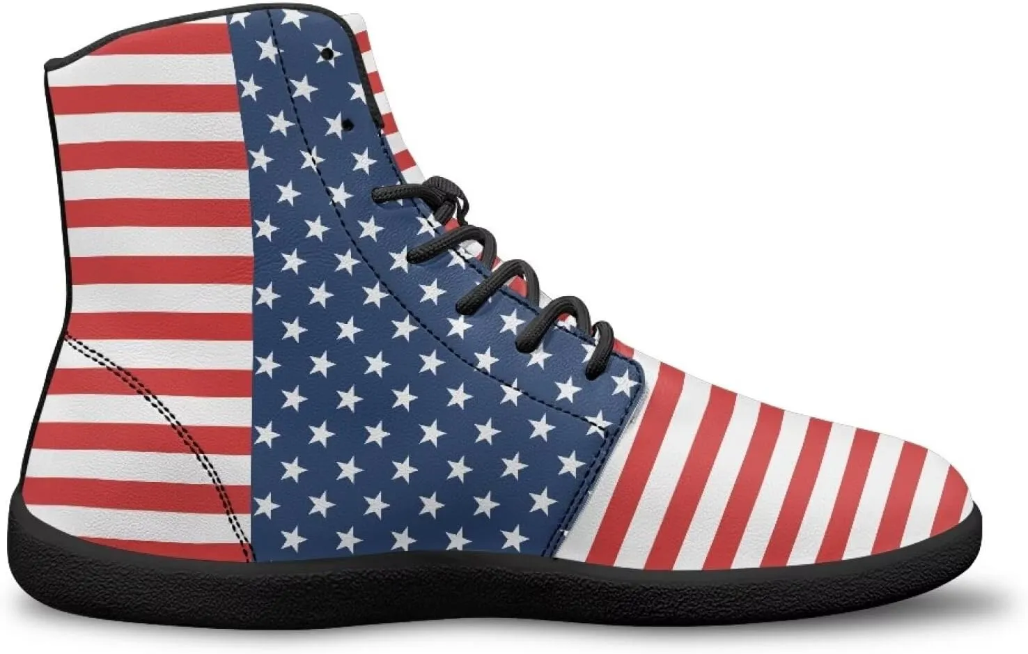 Women Men Running Shoes High Top Barefoot Sneakers Leather