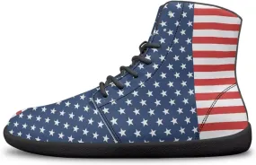 Women Men Running Shoes High Top Barefoot Sneakers Leather