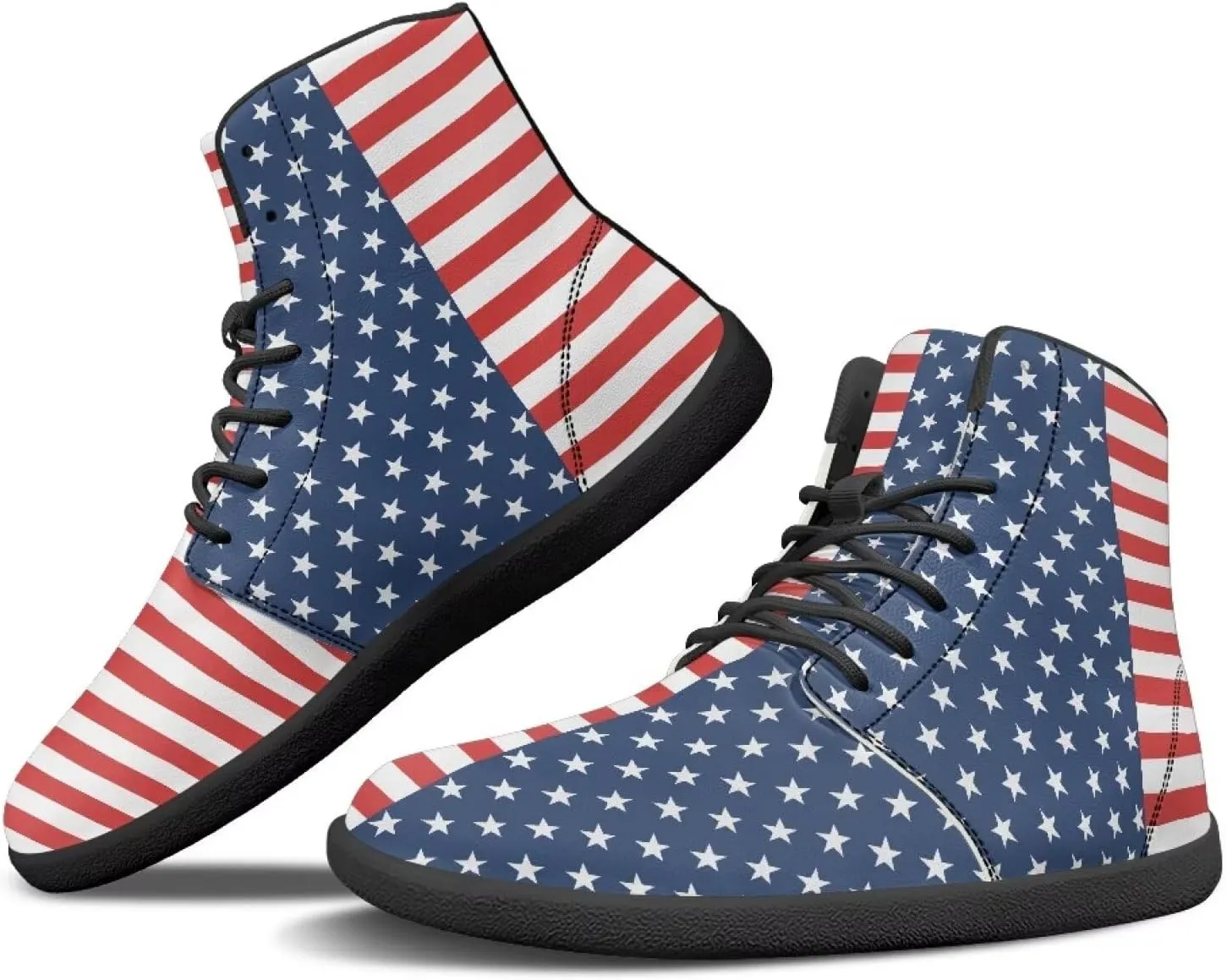 Women Men Running Shoes High Top Barefoot Sneakers Leather