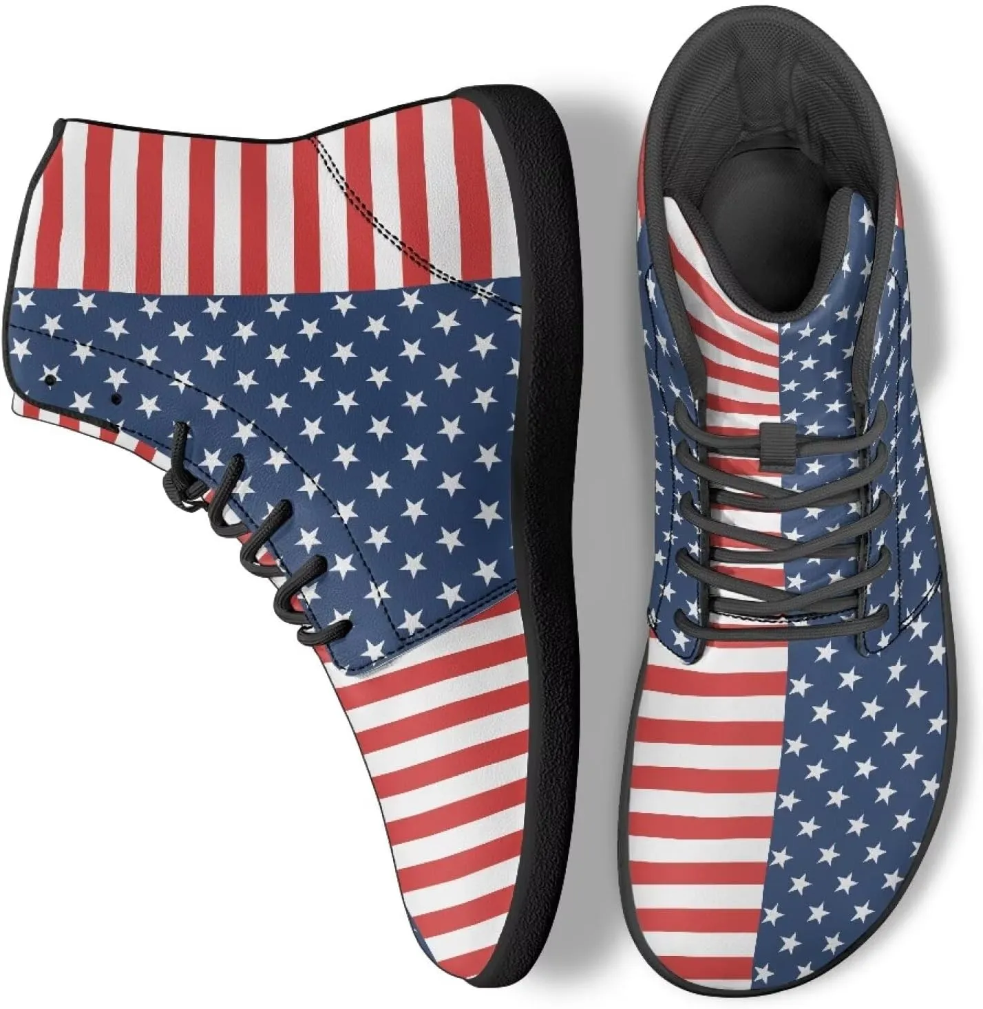 Women Men Running Shoes High Top Barefoot Sneakers Leather