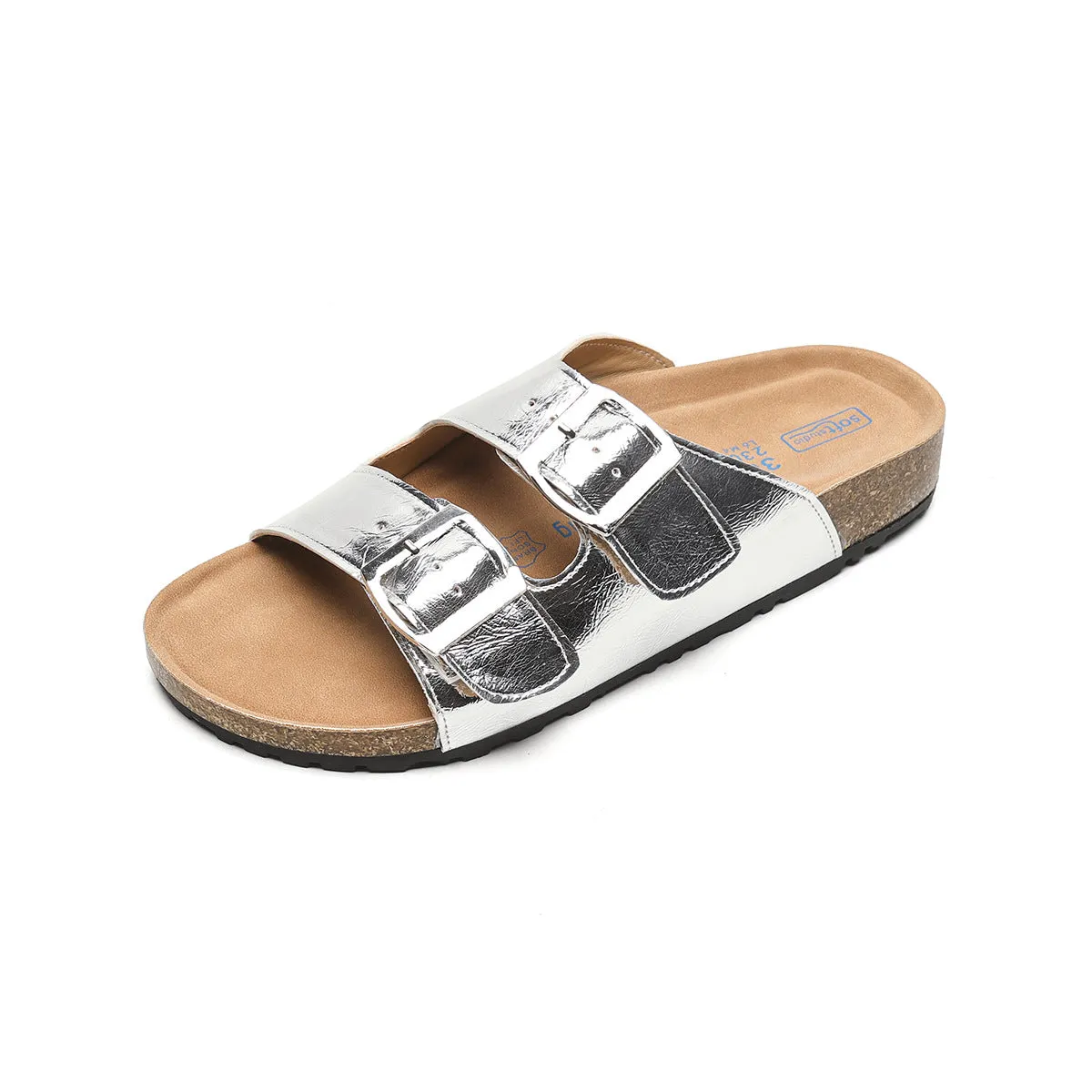 Women Soft Leather Summer Buckle Slides Sandals