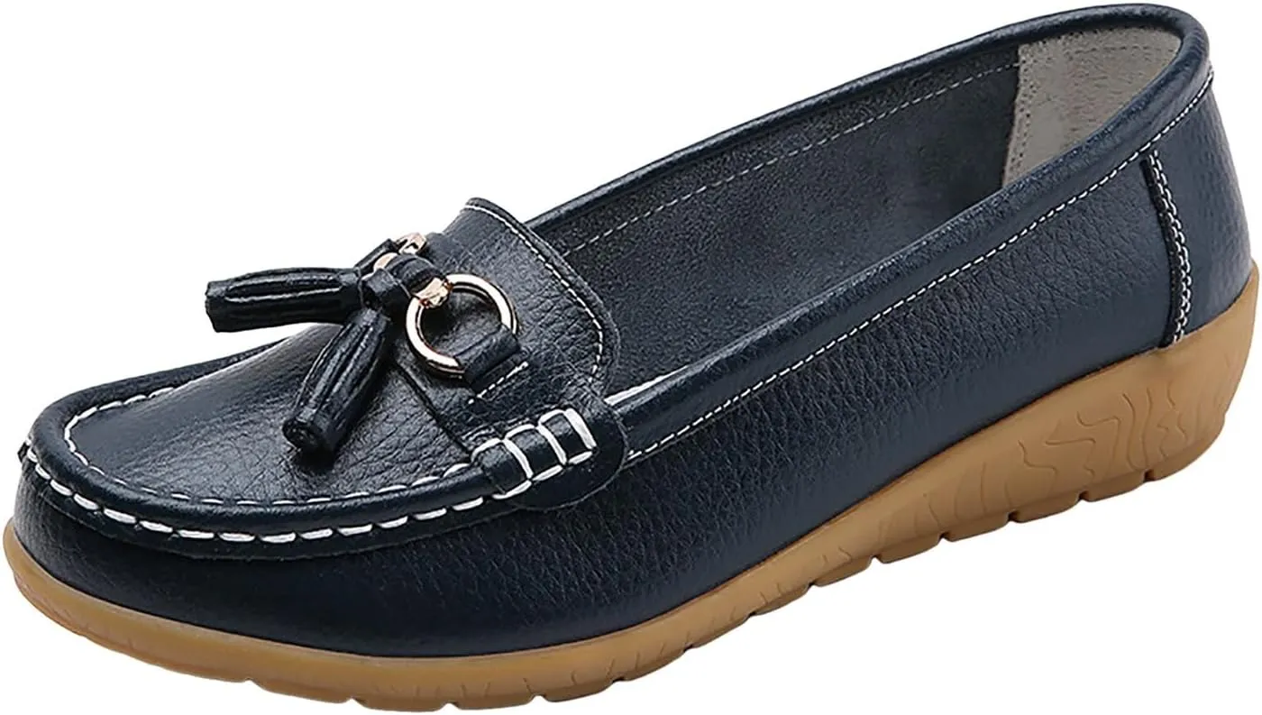 Womens Penny Loafers Comfortable Dressy Walking Shoes Breathable Driving Loafers Casual Slip On Shoes Arch Support