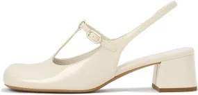 Women's Slingback Mary Jane Heels T-Straps Patent Leather Rounded Toe Chunky Heeled Classic Loafers